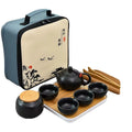 Modern Kung Fu Tea Set Ceramic Xishi Pot & One Pot Two/Cups Four Cups Travel Carrying Bag Gift Coffee Set