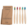 5-Packs Biodegradable Bamboo Toothbrush Set for Kids Home Use Eco Soft Bristle for Children