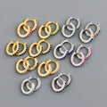 Wholesale Fine Jewelry Manufacturer 925 Sterling Silver Rainbow Zircon Huggie Hoop Earrings