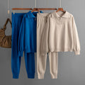 One Size Autumn and Winter Loose Fitting European and American Fashion Casual Knit Two-piece Set Sweater Set
