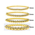 European and American Beautiful 18K  Gold Plated Color-Preserving Electroplated Copper Beads 4-8Mm Set Bracelet Fashion