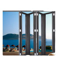 Large Panoramic Modern Aluminum Alloy Folding Double Fold Glass Door Energy Saving