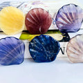 Wholesale Natural Healing Purple Fluorite Hand Carved Crystal Shell Elegant Home Decorative Crystal Crafts