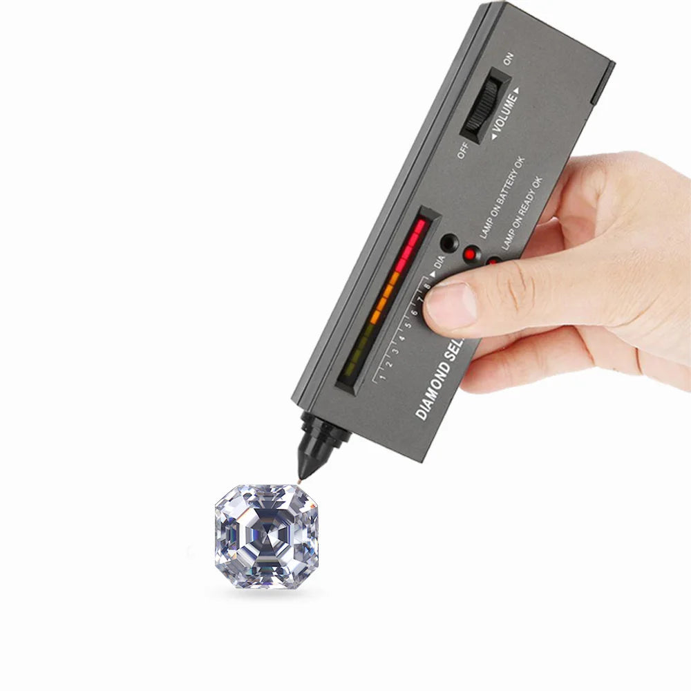 Pass Diamond Tester VVS Clarity White Moissanite 2 Carat Size 5mm 7mm Asscher Cut Moissanite Diamond Stone