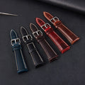 Full Grain Genuine Leather Watch Strap 18/19/20/21/22mm Oil Waxed White Stitching Leather Watch Band Quick Release Wristbands