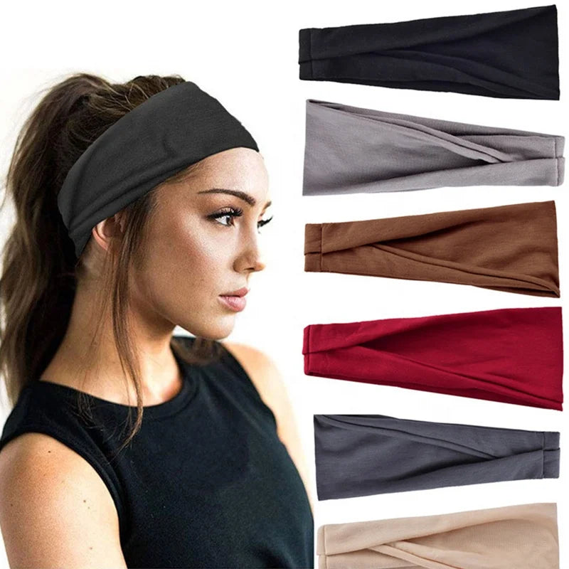 Wholesale Non Slip Plain Sweat Dry Hair Bands Workout Exercise Fitness & Yoga Wear Fit Head Sweatband Headband for Women Men