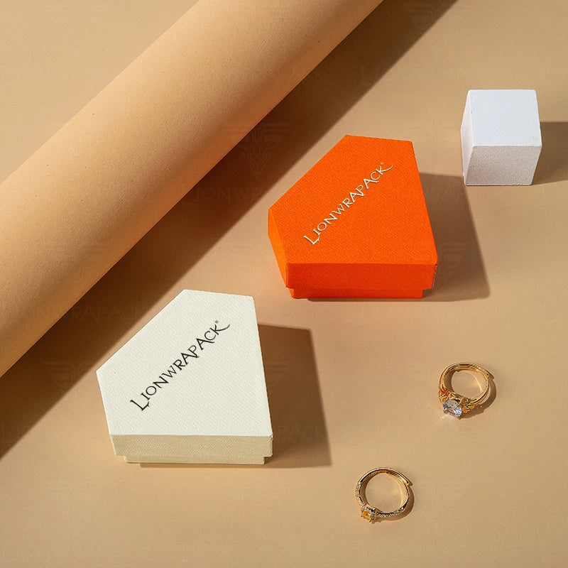 Lionwrapack Logo Ring Boxes - Flip-Lid Packaging Solution for Rings and Earrings