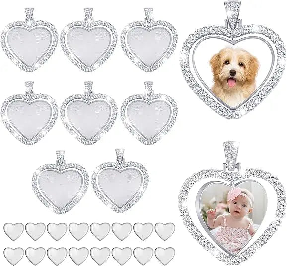 Customized Photo Jewelry Heart Sublimation Alloy Rotating Heart Necklace Photo Frame for Valentine/Christmas/Birthday Gifts