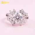 Luxury Special Custom Pass Diamond Tester 2ct Main Stone 14k White Gold Moissanite Engagement Ring