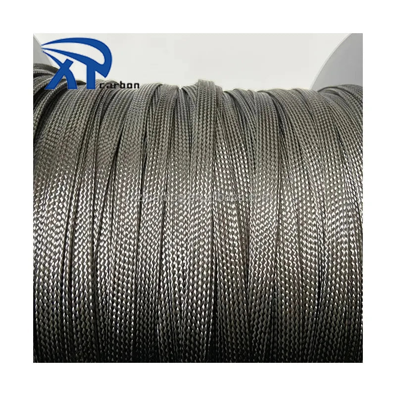 High Temperature Resistance Carbon Fibre Braided Sleeve CARBON FIBER WOVEN SLEEVEING  14mm 20mm 30mm