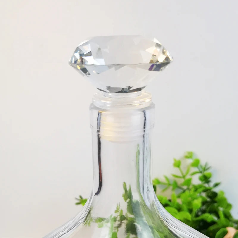 Professional Customization Champagne Wine Bottle Stopper Clear Round Glass Cork Non-Spill Closure for 750ml/1000ml Bottles