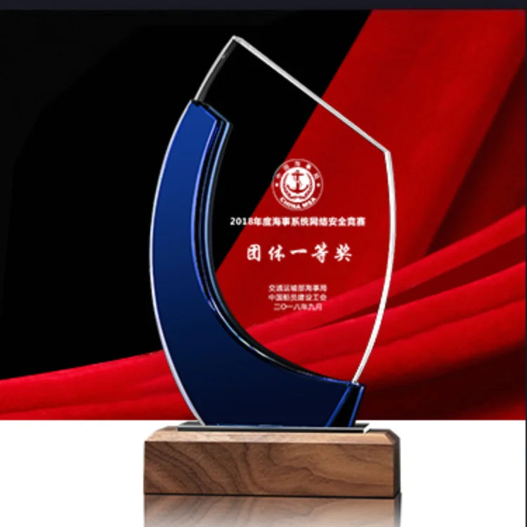 Pujiang Classic Design Cheap K9 Blank Crystal Glass Trophy Custom Crystal Glass Trophy Award for Sports Events Souvenirs
