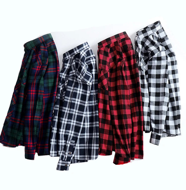 2021 Plus Size S to 5XL New Long Sleeve Plaid Flannel  Shirts for Men  Shirts Men's Casual Shirt Drop Shipping Wholesale