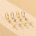 BASQUESUN Factory Wholesale S925 Pure Silver Simple and Fresh Glossy Four Pointed Star Stackable Small and Stylish Earrings