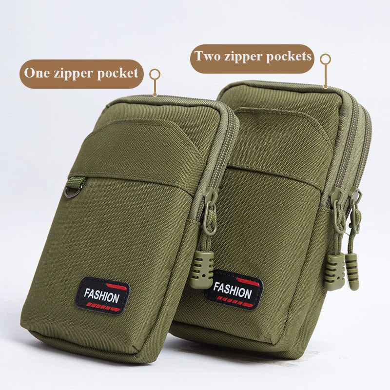 Custom Hiking Running Sport Pouch Simple Waterproof Mobile Phone Tactical Belt Waist Bag for Men
