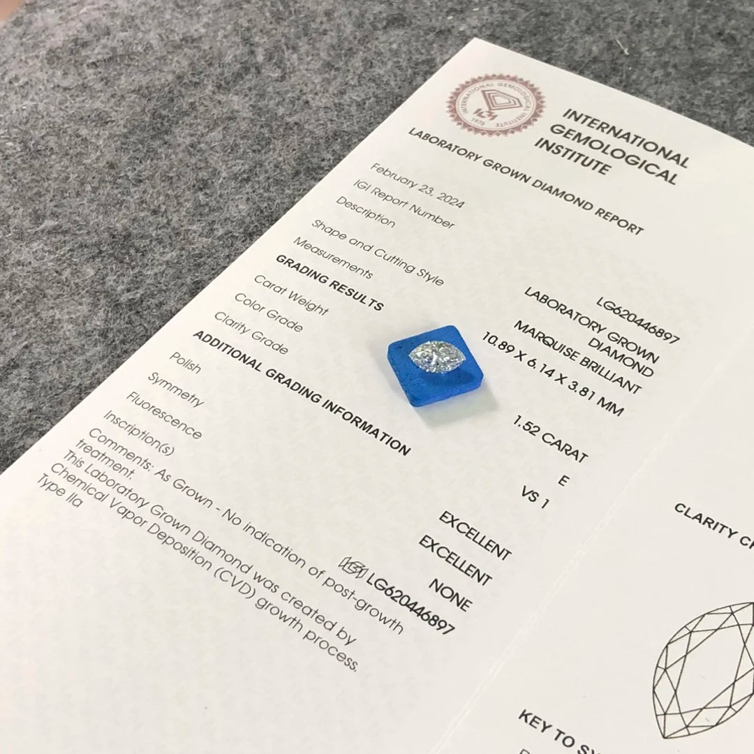 IGI Certified 1.52ct E VS1 Wholesale Lab Created Diamond CVD Lab Grown Diamond