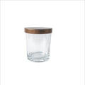 Hot Sale 200ml 300ml Frosted Glass Jar with Pull-off Wood Lid Sprayed Printed for Home Decor Christmas Candles