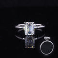 Starsgem 14k White Gold Ring Emerald Cut Gemstone DEF 14K Gold Moissanite Jewelry Engagement Ring