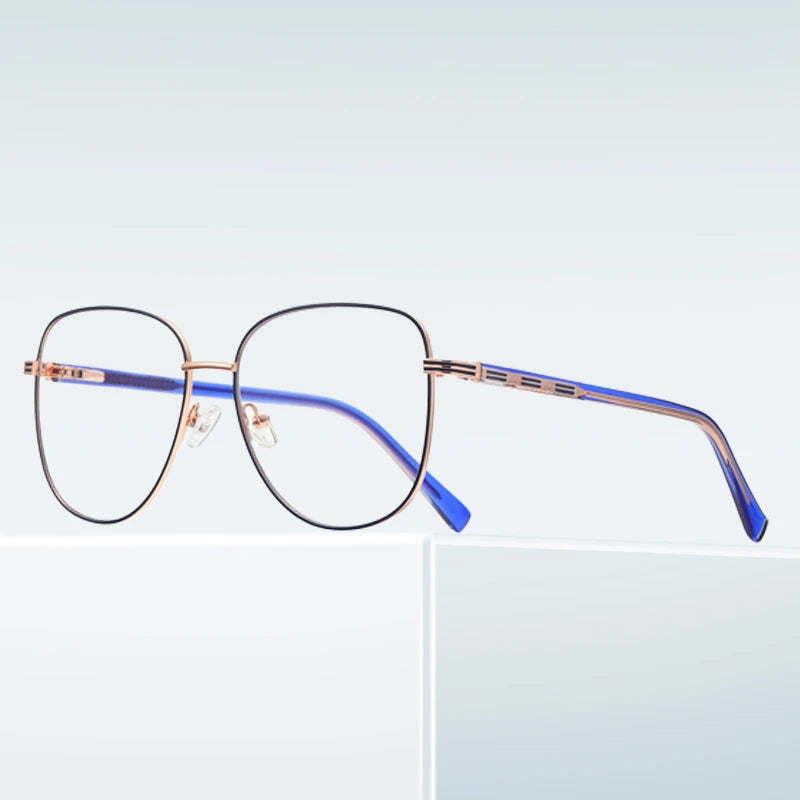Anti-Blue Light Metal Optical Frames Ready Stock Glasses Frame Spectacles for Women Brazil Hot Sell Eyewear Custom Brand