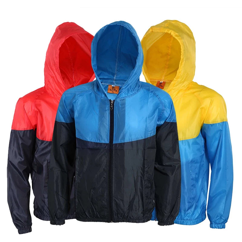 High Waterproof Men's Windbreaker Color Matching Hooded Windbreaker Jackets Over Size Windbreaker