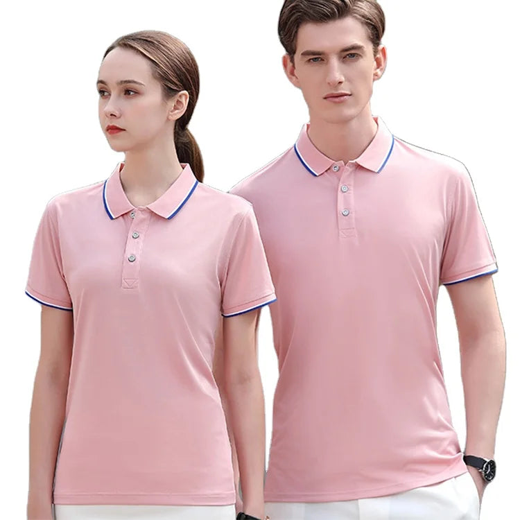 Custom Printed Logo Cultural for Polo Shirt Summer Short-Sleeved Workwear Factory Uniform Advertising Ice Silk Knitted