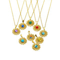 High-End 316L Stainless Steel Fine Jewelry Necklace for Women 18K Gold Plated Real Gold Zircon Flower Core Link Chain