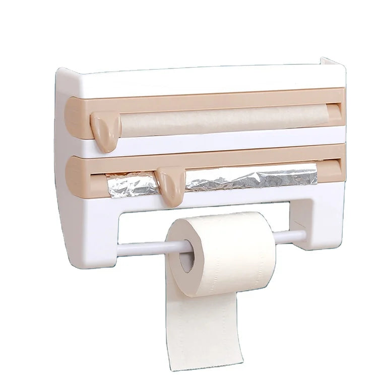 Kitchen Gadgets Accessories Wrap Cutting Cling Film Cutter Paper Towel Holder Aluminum Foil Barbecue Paper Towel Rack