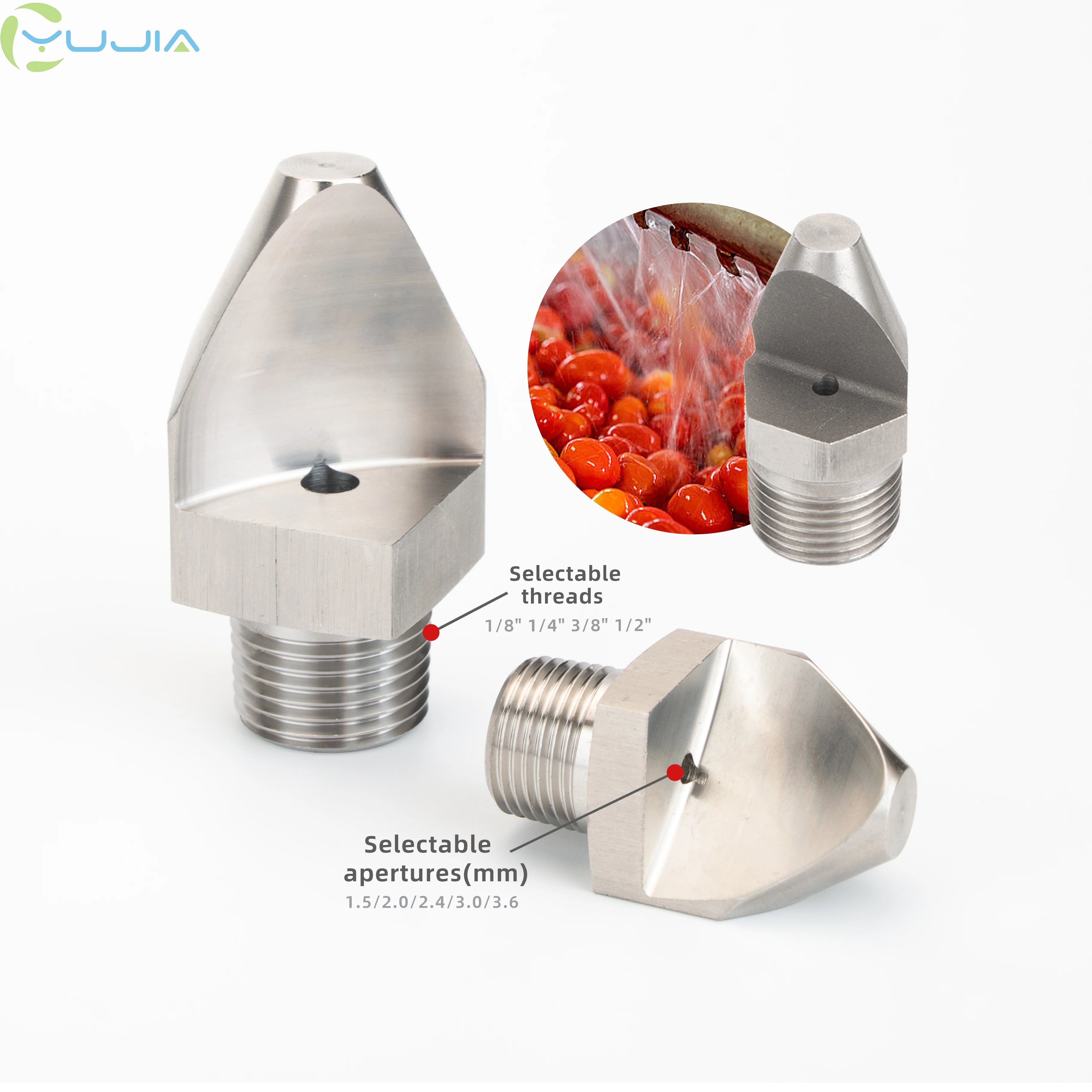 Stainless Steel V Jet Narrow Angle Flat Fan Nozzle High Impact Narrow Angle Deflected Flat Fan Nozzle High Pressure Washing
