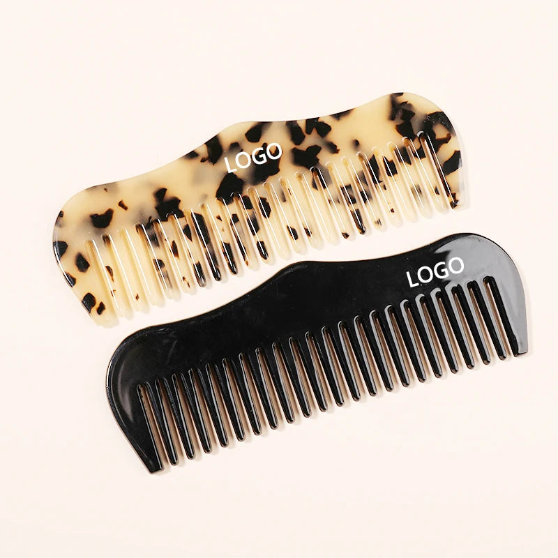 Mi Dairy Custom LOGO 5000+Color  Wave Leopard Print Acetate Black Hair Comb for Women Girls Decoration Forcess Hair 223871