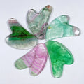 Huiying Custom Heart Shape Fluorite Gua Sha Face Jade Stone Facial Guasha Massage Scraping Therapy Tools