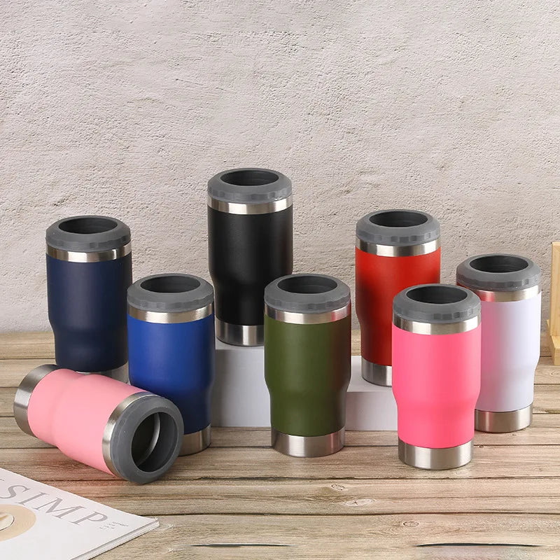 4 in 1 14oz Stainless Steel Tumbler Cups Sublimation Beer Cola Drink Cooler for Camping