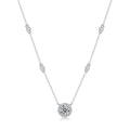 1 Carat Moissanite Necklace for Women 925 Sterling Silver Simple Luxury Moissanite Wedding Necklace Jewelry