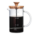 Natural Bamboo French Press Coffee Maker Double Press Glass Urn with Delicious Coffee Brewing Kitchen Tea Tool