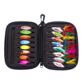 WEIHE 16pcs Metal Fishing Lure Set Spoon Lures Spinner Bait Artificial Hard Lures Trout Fishing for Casting