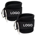 Custom Logo Gym Accessories Adjustable Kickbacks Ankle Cuff Glute Workouts Neoprene Padded Ankle Straps for Cable Machine