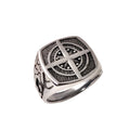 New Arrival Hip Hop Antique Silver Stainless Steel Punk Viking Men Compass Ring Man's Cross Ring MRD013
