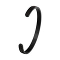 Daili Wholesale Men's Stainless Steel Cuff Bracelet Black Leather with Fashionable Decorations Men's Jewelry