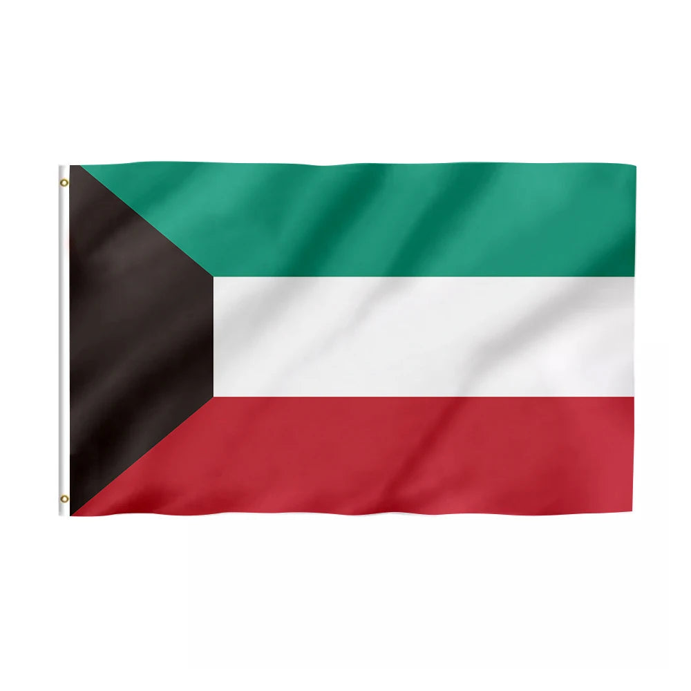 Goods in Stock Promotional Product 3x5 Ft Kuwait Flag 100% Polyester With Brass Grommets Kuwait Flags
