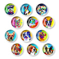 Puppy Oil Painting Art Magnetic Refrigerator Stickers 30MM Glass Creative Cute Animal Home Decoration Dog Pattern Fridge Magnet