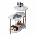 European Luxury Modern Coffee Sofa Side Table White Marble Storage Nordic Living Room Metal Side Table Dining Room Furniture