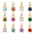 J&D Custom DIY Stainless Steel Charm Colorful Zircon Stone Birthstone Jewelry Charms for Bracelet Making