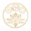 Tailai 8IN Lotus Meditation Chakra Wooden Wall Art Yoga Decor Spiritual Gift Wooden Sacred Geometry Laser Cut Crystal Grid Board