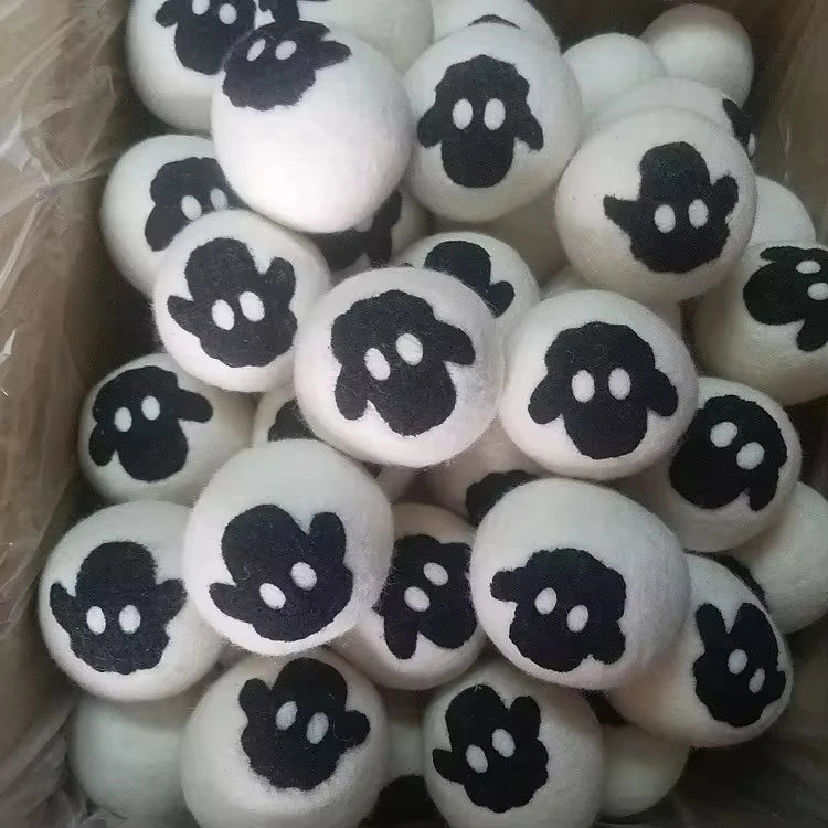 Hot Sale Felt Wool Dryer Balls 7cm Natural Fabric Custom Colors & Logo Dryer Helper Laundry Softener Free Samples Cotton Bag