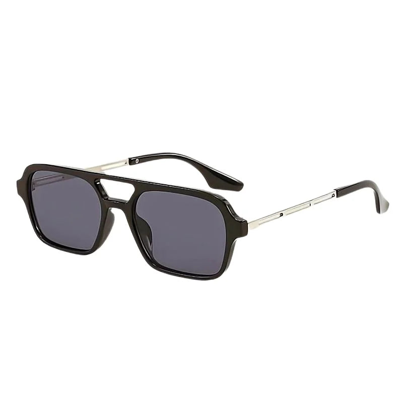 High Quality Retro Sunglasses Double Bridge Shades Wholesale Men Metal Frame Sunglasses Fashionable Sunglasses