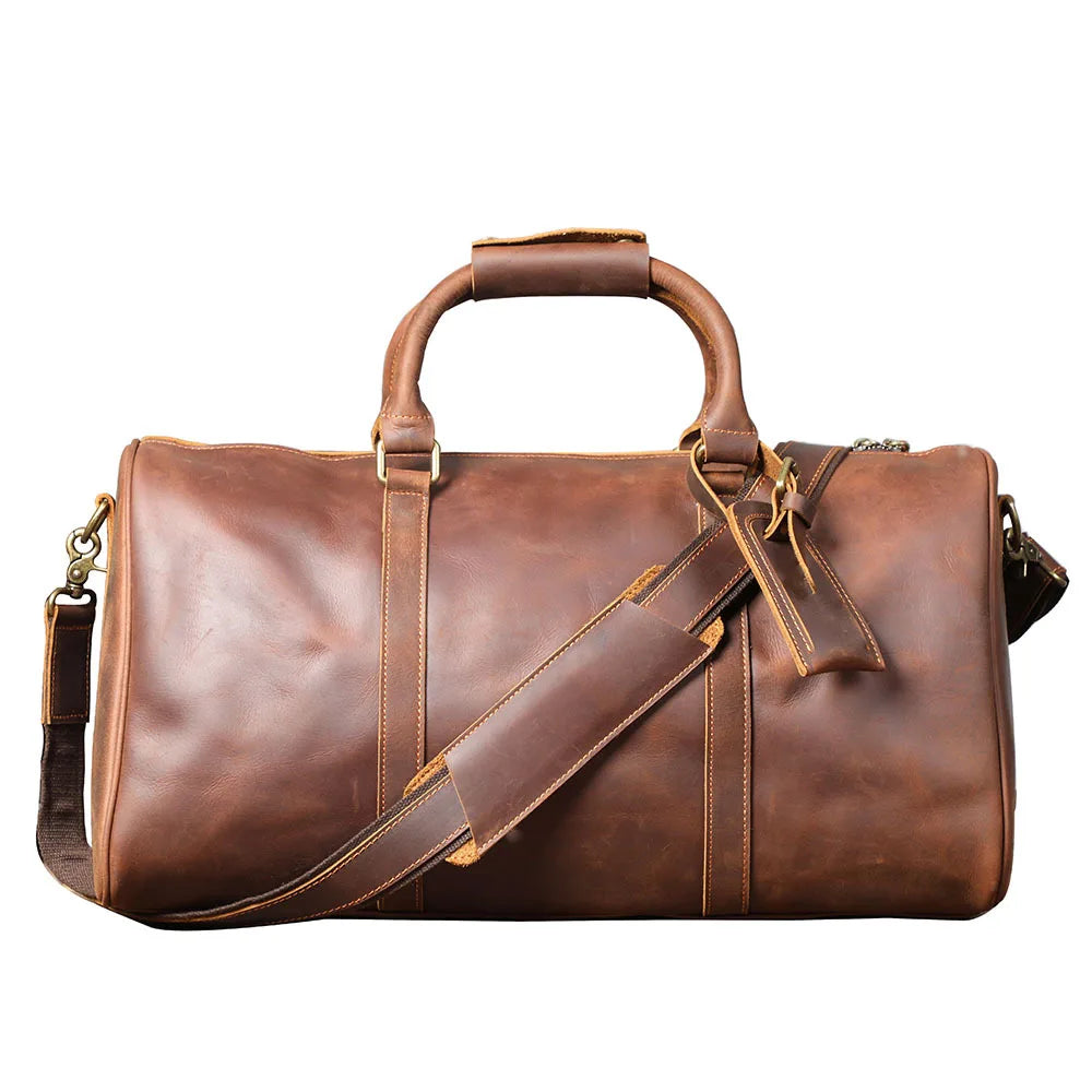 Classic Retro Luxury Soft Waterproof Travel Gym Overnight Holdall Duffel Shoulder Bag Handbags