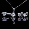 Abiding Jewelry Wholesale Trillion Shape Moissanite Diamond 925 Silver Gold Plated Jewelry Set