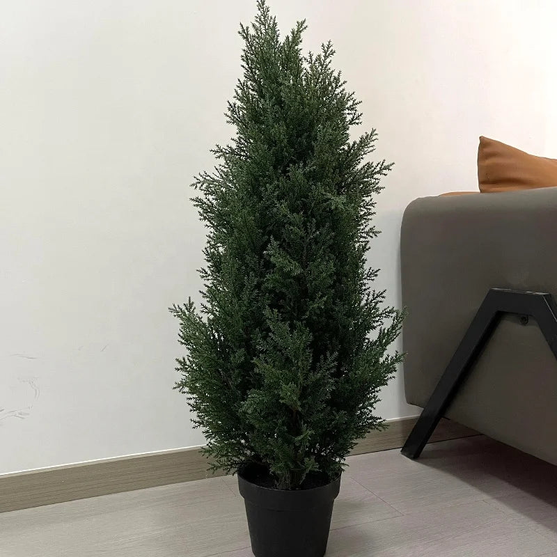 Custom 90cm Artificial Bonsai Cypress Tree Indoor Evergreen Eco-friendly Durable Plastic Festivals Decorative Garden