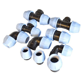 HDPE PP COMPRESSION Fittings IRRIPLAST PN16 ISO17885 BSP HDPE Quick Connector Pe Pipe Fittings Tee 90 Degree HDPE PP COMPRESSION