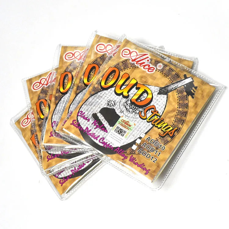 Alice AOD10 10 String Oud String Set Clear Nylon Plain Silver-Plated Oud String