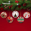 Wholesale for 3" Round with Hole Ceramic Christmas Ornaments Sublimation Blanks 6-color Thermal Transfer Indoor Decoration